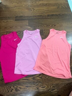 ALL 3 for $28 Nike Women’s Tank Tops - Hot Pink, Light Pink, Coral